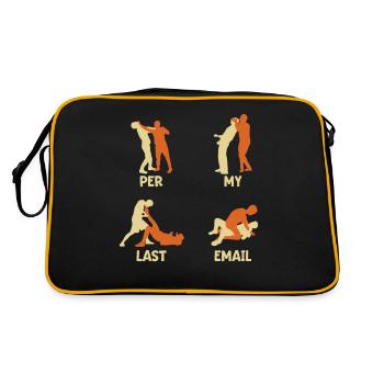 Per Meine Letzte E-Mail - Humor Im Büro - Retro Tasche - Schwarz/Gold - Hinten