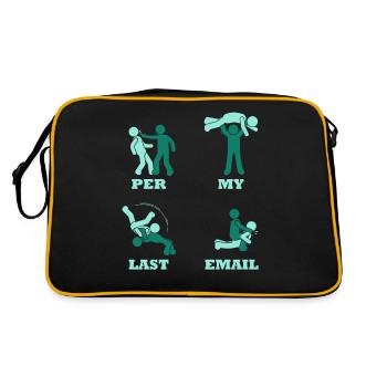 Per Meine Letzte E-Mail - Humor Im Büro - Retro Tasche - Schwarz/Gold - Hinten