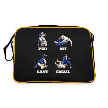 Per Meine Letzte E-Mail - Humor Im Büro - Retro Tasche - Schwarz/Gold - Hinten