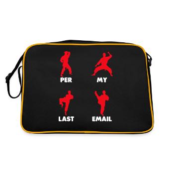 Per Meine Letzte E-Mail - Humor Im Büro - Retro Tasche - Schwarz/Gold - Hinten