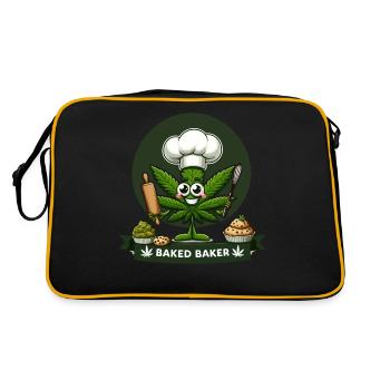 Baked Baker: Whimsical Cannabis Chef Design - Retro Bag - black/gold - Back