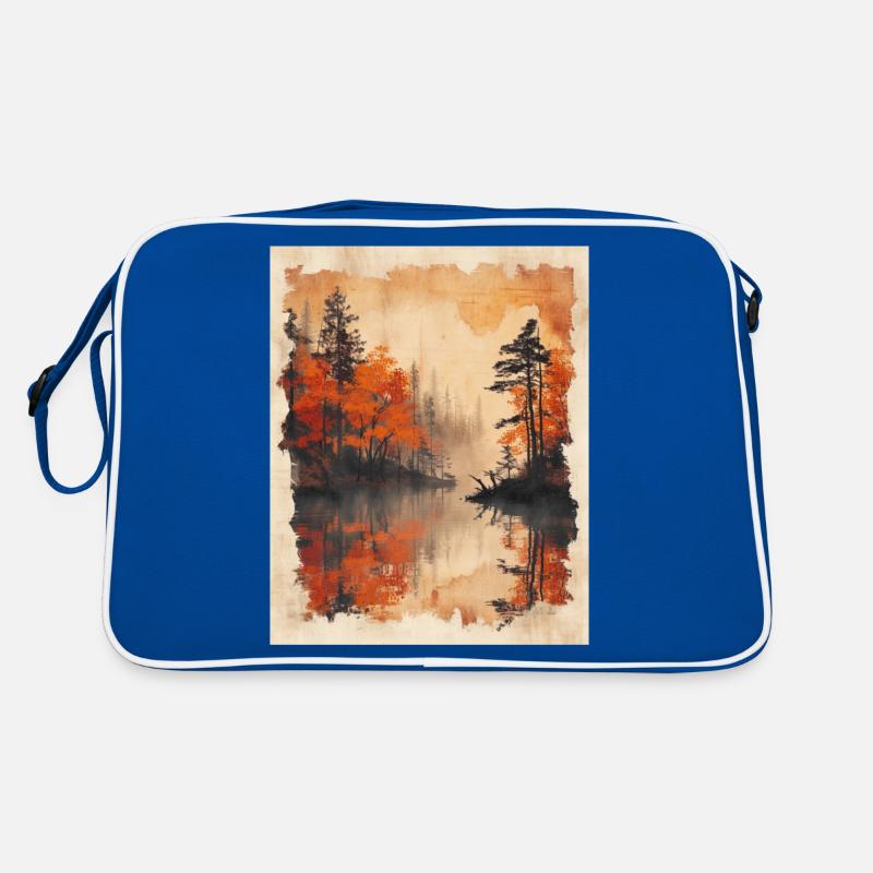 Classic Scenery Papyrus Scroll Onsen Japanese Retro Bag