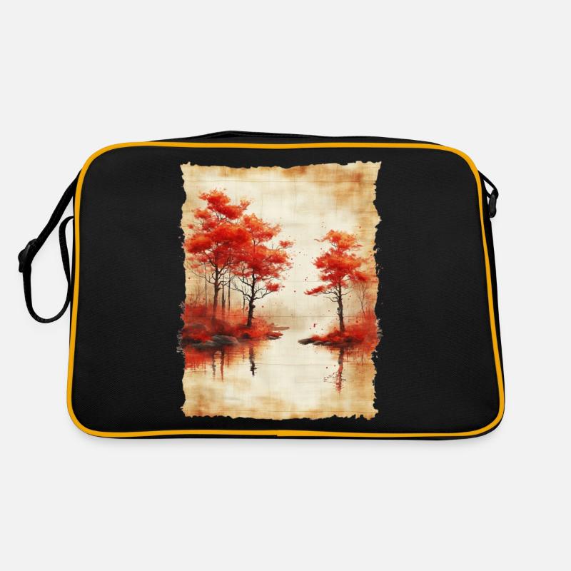 Classic Scenery Papyrus Scroll Onsen Japanese Retro Bag