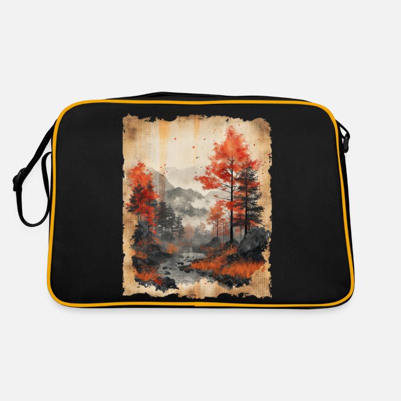 Classic Scenery Papyrus Scroll Onsen Japanese Retro Bag