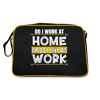 Arbeite Ich Zu Hause Oder Lebe Ich Bei Der Arbeit - Retro Tasche - Schwarz/Gold - Hinten
