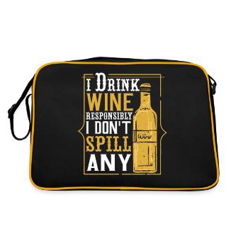 I drink wine responsibly, I - Retro Bag - black/gold - Back