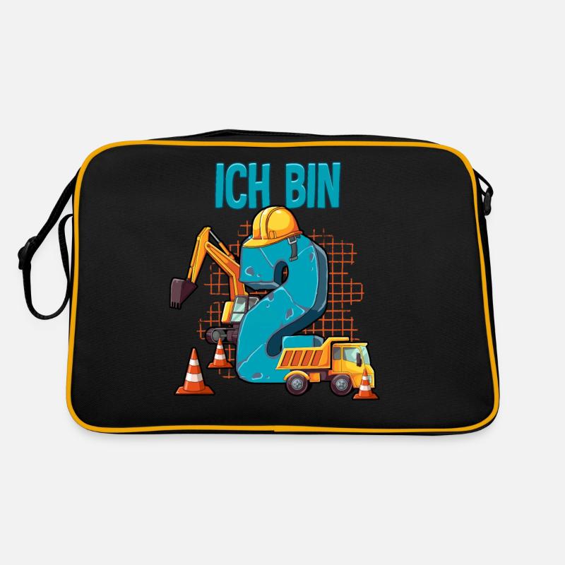 Baumaschinen 2 Geburtstag Retro Tasche
