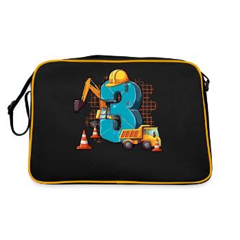 Construction Machinery 3rd Birthday - Retro Bag - black/gold - Back