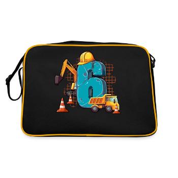 Construction Machinery 6th Birthday - Retro Bag - black/gold - Back
