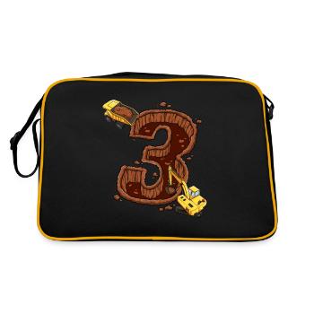 Construction Machinery 3rd Birthday - Retro Bag - black/gold - Back