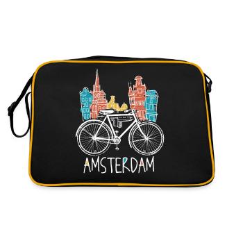 Amsterdam Pays-Bas Hollande Souvenir - Sac Retro - noir/or - Dos