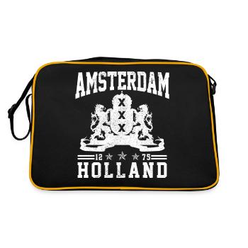 Amsterdam Pays-Bas Hollande Souvenir - Sac Retro - noir/or - Dos