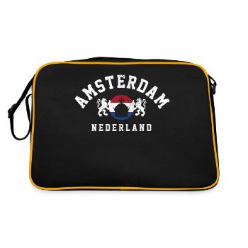 Amsterdam Pays-Bas Hollande Souvenir - Sac Retro - noir/or - Dos
