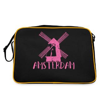 Amsterdam Pays-Bas Hollande Souvenir - Sac Retro - noir/or - Dos