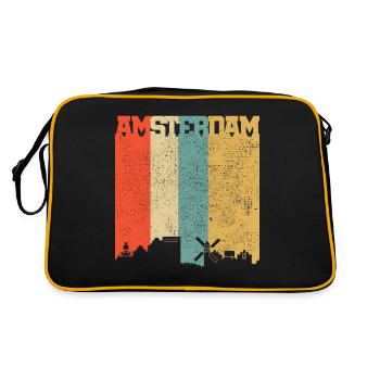 Amsterdam Pays-Bas Hollande Souvenir - Sac Retro - noir/or - Dos