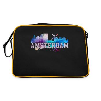 Amsterdam Pays-Bas Hollande Souvenir - Sac Retro - noir/or - Dos