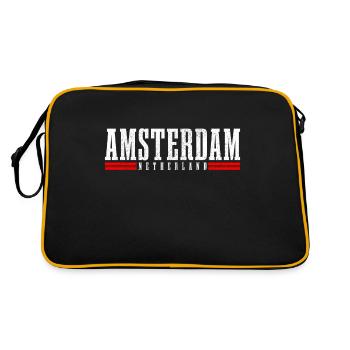 Amsterdam Pays-Bas Hollande Souvenir - Sac Retro - noir/or - Dos