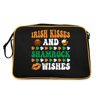 Irish Kisses And Shamrock Wishes St. Patrick's Day - Retro Bag - black/gold - Back