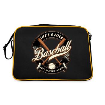 Baseball Life's a Pitch - Retro Tasche - Schwarz/Gold - Hinten