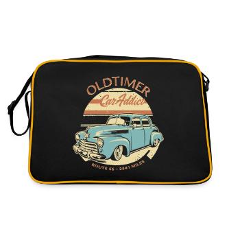 OLDTIMER – CAR ADDICT – VINTAGE - Retro Tasche - Schwarz/Gold - Hinten