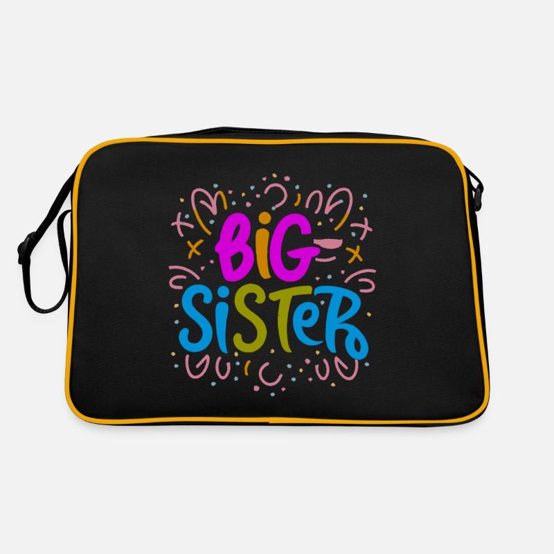 GROßE SCHWESTER - Retro Tasche - Schwarz/Gold