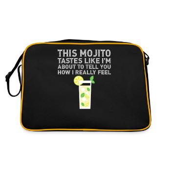 Dieser Mojito schmeckt wie ein lustiges Tequila-Alkohol-Wortspiel - Retro Tasche - Schwarz/Gold - Hinten