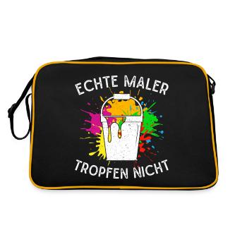 Malermeister Echte Maler tropfen Nicht Maler Idee - Retro Tasche - Schwarz/Gold - Hinten