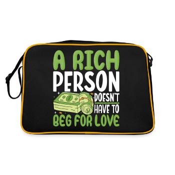 A Rich Person Doesn't Have To Beg For Love - Retro Bag - black/gold - Back