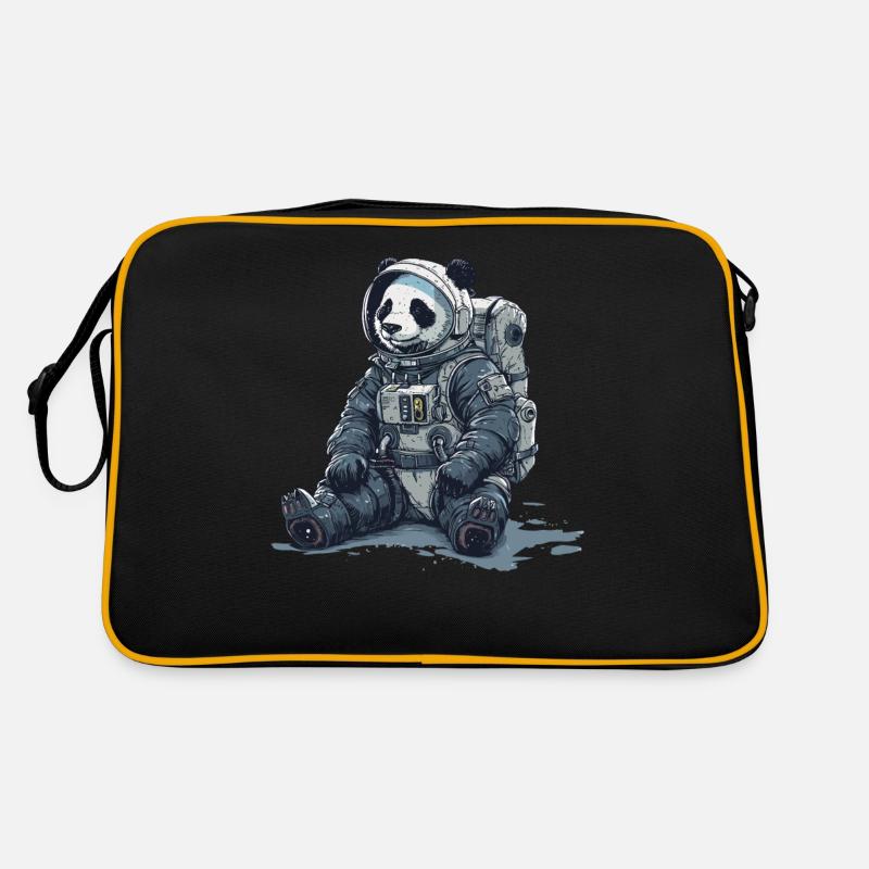 Panda Astronaut - Bamboo Rocket Adventures Retro Tasche