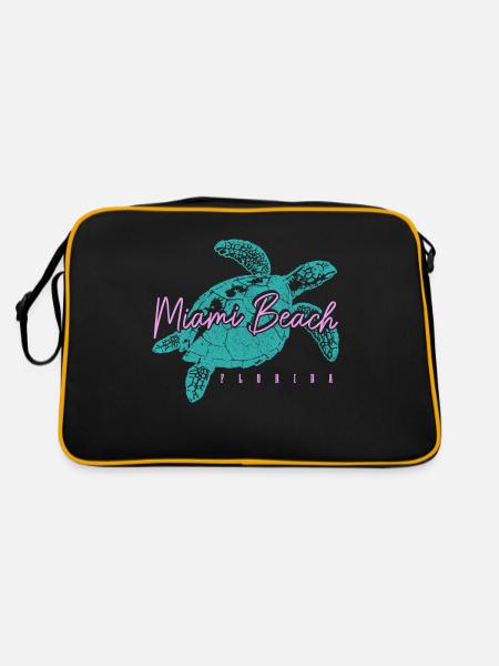 Miami Beach Florida USA Retro Vintage - Retro Tasche - Schwarz/Gold