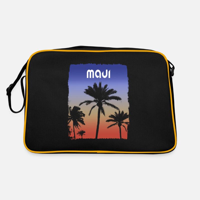 Maui Hawaï coucher de soleil vacances Souvenir palmier Sac Retro