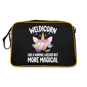 Weldicorn soudage comme un cadeau de fille soudeuse normale - Sac Retro - noir/or - Dos