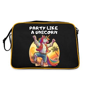 PARTY LIKE A UNICORN. Fun, Fun, Happy, Happiness, - Retro Bag - black/gold - Back