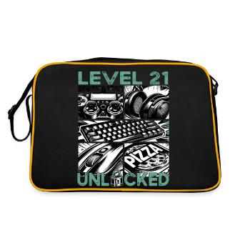 Birthday Level 21 Unlocked Gaming & Gamers - Retro Bag - black/gold - Back