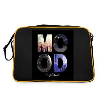 Wallstreet Mood - Börsen Mood - Retro Tasche - Schwarz/Gold - Hinten