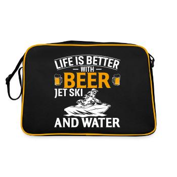 La vie est meilleure avec de la bière, des jet-skis et de l’eau - Sac Retro - noir/or - Dos
