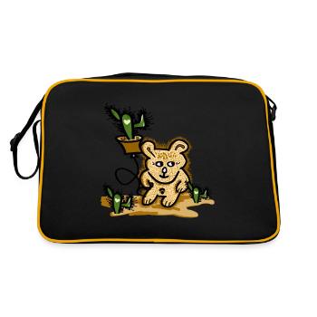 Ugly bear in desert sand - Retro Bag - black/gold - Back