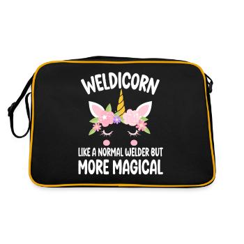 Weldicorn soudage comme un cadeau de fille soudeuse normale - Sac Retro - noir/or - Dos