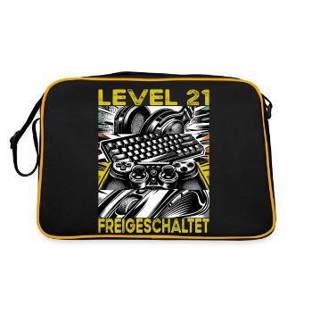 Birthday Level 21 Unlocked Gaming & Gamers - Retro Bag - black/gold - Back