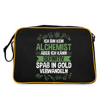 Chemist, Alchemist, Science, Physics, Chemistry - Retro Bag - black/gold - Back