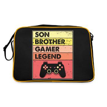 son brother gamer legend - i paused the game to - Retro Bag - black/gold - Back