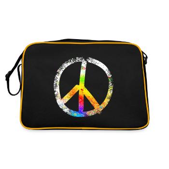 peace sign speckled 03 - Retro Tasche - Schwarz/Gold - Hinten