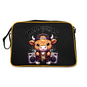 Moohsician - Musician | Highland calves - Retro Bag - black/gold - Back