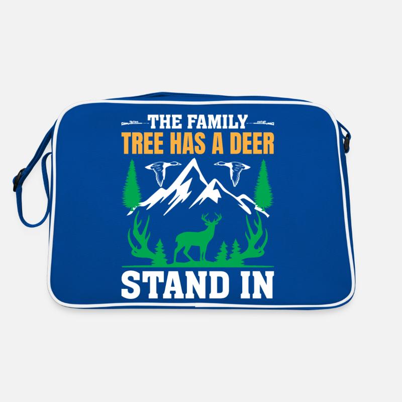 Der Stammbaum Hat Einen Hirschstand In Retro Tasche