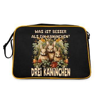 Three Rabbits Bunnies Which Is Better Three Rabbits - Retro Bag - black/gold - Back