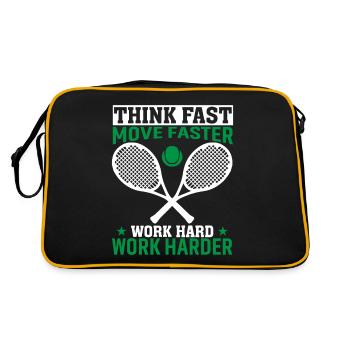 Penser vite, aller plus vite, travailler dur, travailler plus dur - Sac Retro - noir/or - Dos