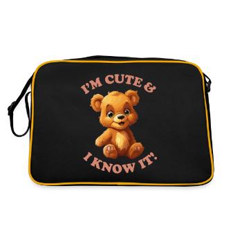 I'M CUTE & I KNOW IT! - Retro Tasche - Schwarz/Gold - Hinten
