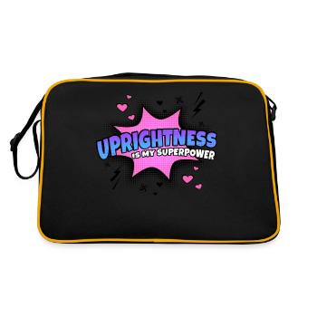 Aufrichtigkeit Ist Meine Superkraft Eigenschaft - Retro Tasche - Schwarz/Gold - Hinten