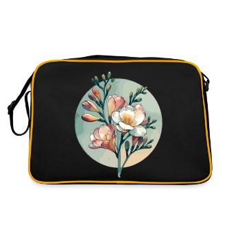 Freesien gezeichnet - Retro Tasche - Schwarz/Gold - Hinten