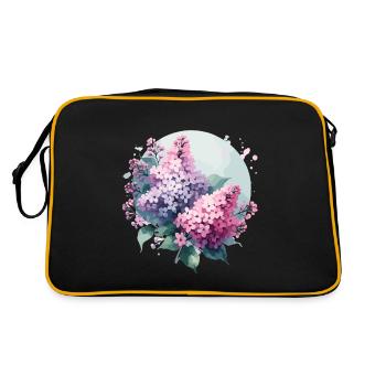 Lilac drawn - Retro Bag - black/gold - Back